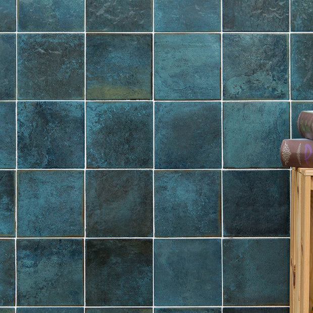 Manila Mar 15 x 15cm, blue gloss tile at Irwin Tiles