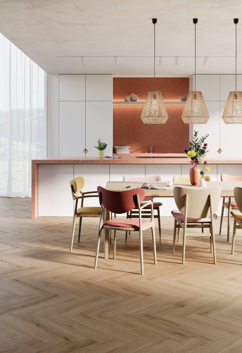 Mantaro Hay Herringbone Luxury Parquet Vinyl, light luxury click vinyl flooring from Irwin Tiles, Co. Monaghan