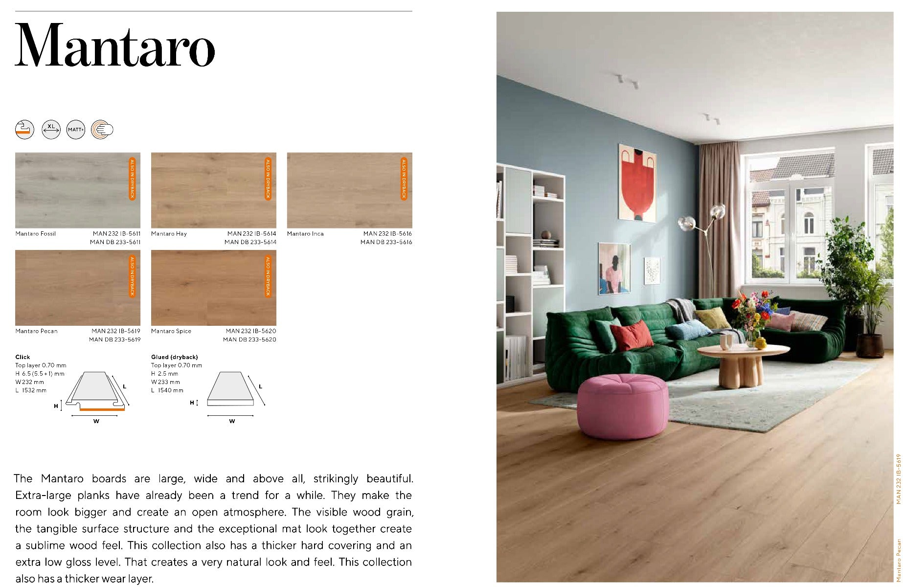 Mantaro Pecan Plank Luxury Parquet Vinyl luxury click vinyl flooring, at Irwin Tiles