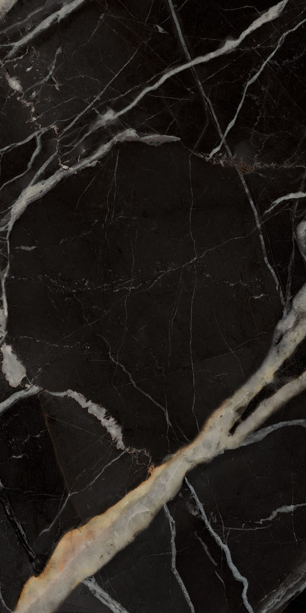 Marmoteca Golden Carbon Luxr 60x120cm, gloss porcelain tile for kitchens, bathrooms and hallways at Irwin Tiles