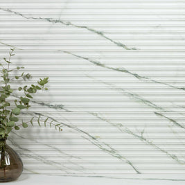 Matcha Green Waves Decor 33x100cm, wall tile at Irwin Tiles