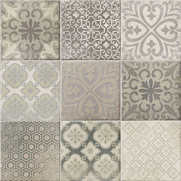 Materic Antique Warm 20x20cm, multi-colour tile at Irwin Tiles