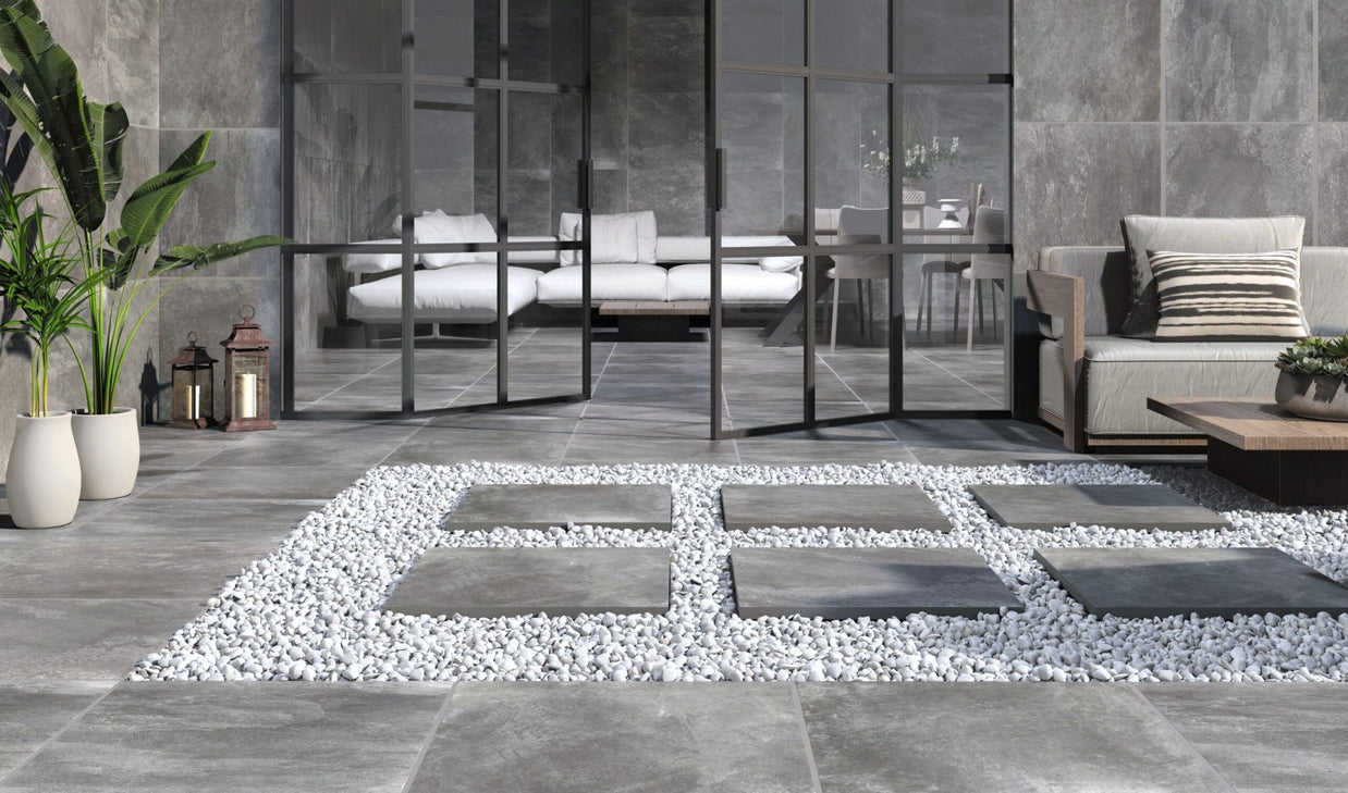 Materica Grafito 61x61 x 2cm, porcelain paving at Irwin Tiles