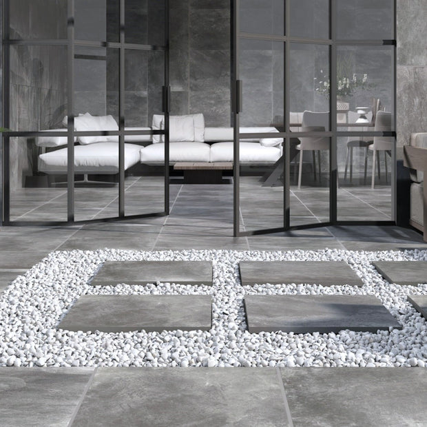 Materica Grafito 61x61 x 2cm, porcelain paving at Irwin Tiles