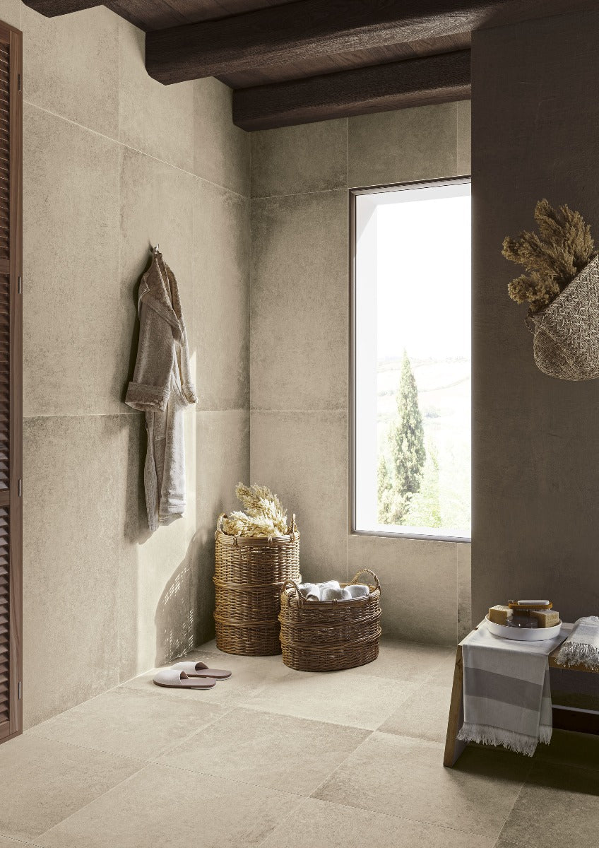 Materica Ecru 60 x 120cm, beige matt tile at Irwin Tiles