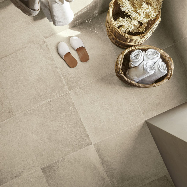 Materica Ecru 120x120cm, beige matt tile at Irwin Tiles