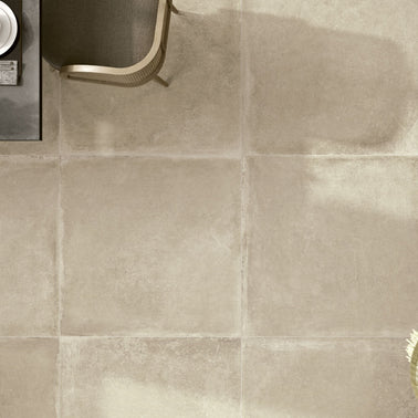 Materica Ecru 120x120cm, matt porcelain tile for bathroom and other wet floors at Irwin Tiles
