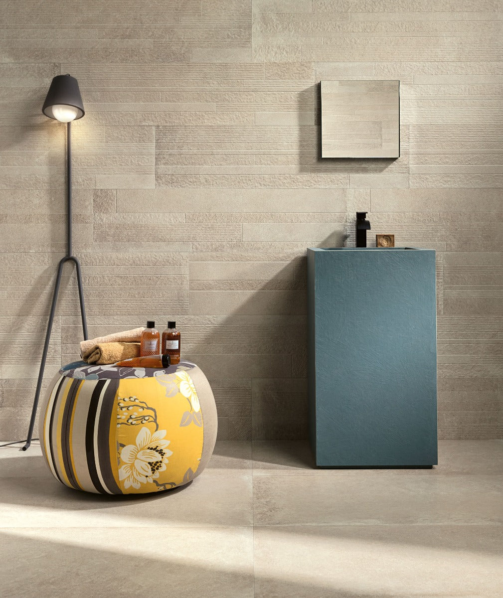 Materica Brick Ecru 30 x 120cm, porcelain tile at Irwin Tiles