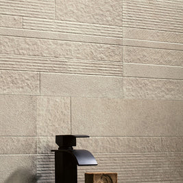 Materica Brick Ecru 30 x 120cm, beige matt tile at Irwin Tiles
