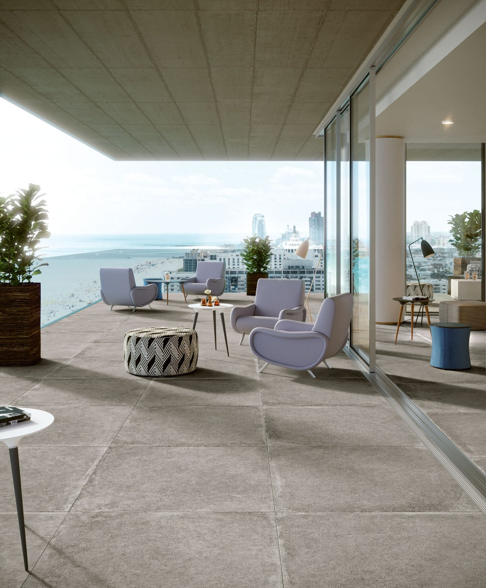 Materica Perla 120 x 120cm, matt porcelain tile for bathroom and other wet floors at Irwin Tiles