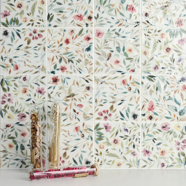 Mayolica Gardens 14.8x14.8cm, wall tile stocked at Irwin Tiles, Castleblayney