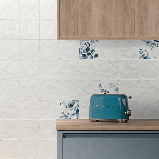 Mayolica Woods 14.8x14.8cm, multi-colour gloss tile at Irwin Tiles
