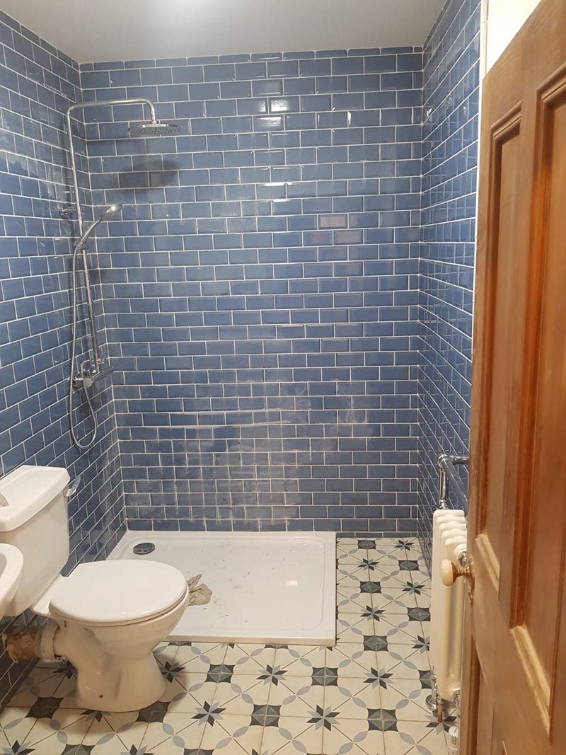 Metro Blue 15x7.5cm, gloss wall tile for kitchen walls and splashbacks at Irwin Tiles