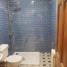 Metro Blue 15x7.5cm, gloss wall tile for kitchen walls and splashbacks at Irwin Tiles