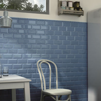 Metro Blue 15x7.5cm, wall tile at Irwin Tiles