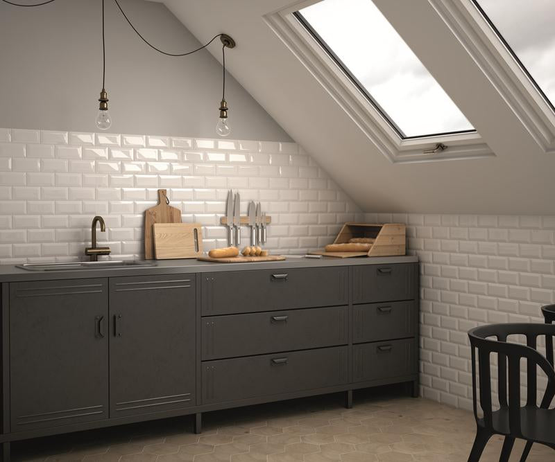Metro White 15x7.5cm, gloss wall tile at Irwin Tiles
