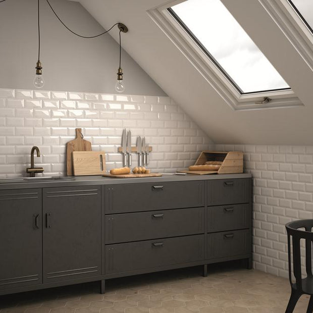 Metro White 15x7.5cm, gloss wall tile at Irwin Tiles