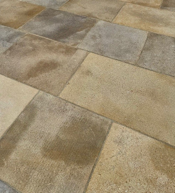 Moroccan Dust Limestone 56cm mix, 3cm Calibrated, paving at Irwin Tiles