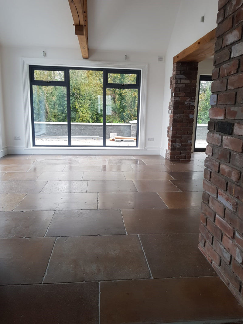 Moroccan Dust Limestone Flagstone, tile from Irwin Tiles, Co. Monaghan