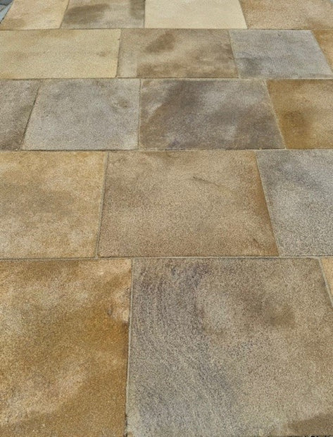 Moroccan Dust Limestone 56cm mix, 3cm Calibrated, natural stone paving at Irwin Tiles
