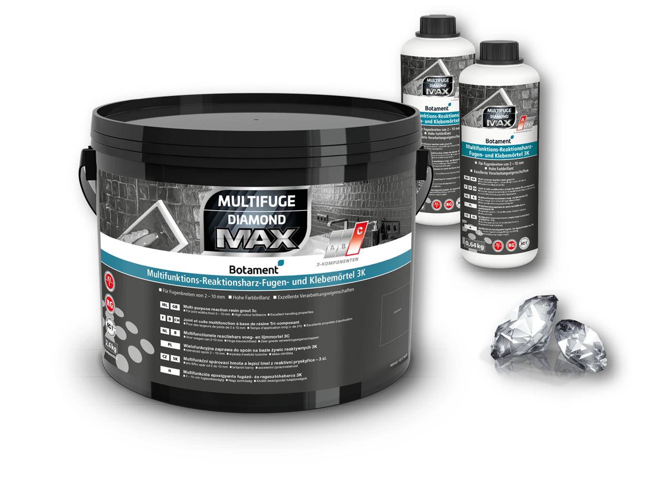 Botament Multifuge Diamond Max Epoxy Grout - 3-PART System, tile grout at Irwin Tiles