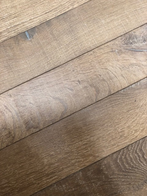 Muscavado Oak Engineered Chevron, oiled engineered wood flooring for living rooms, bedrooms and hallways at Irwin Tiles