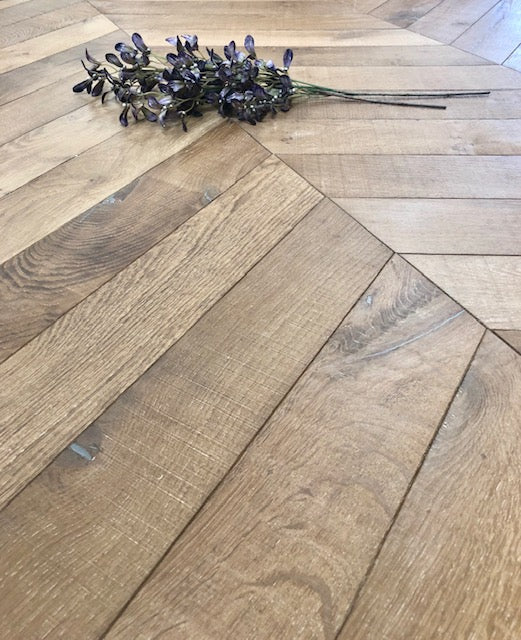 Muscavado Oak Engineered Chevron, engineered wood flooring from Irwin Tiles, Co. Monaghan