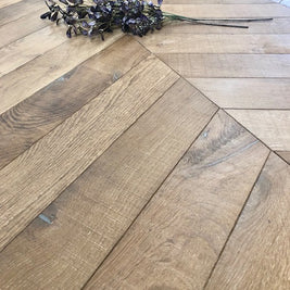 Muscavado Oak Engineered Chevron, engineered wood flooring from Irwin Tiles, Co. Monaghan