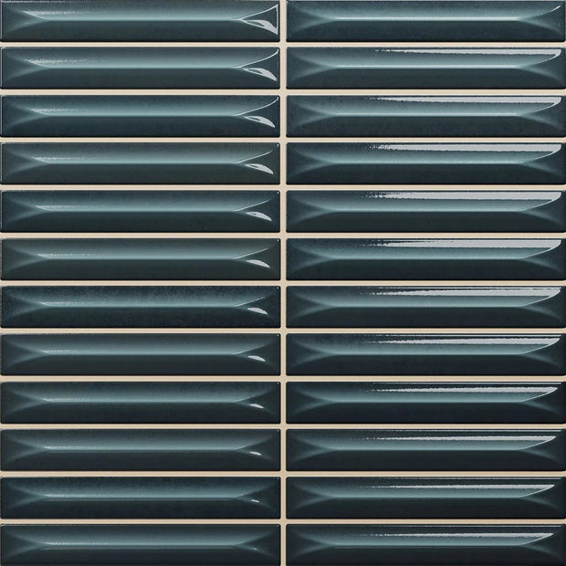 Nairobi Arrow Blue 20x20cm Kit Kat Tile, gloss wall tile at Irwin Tiles