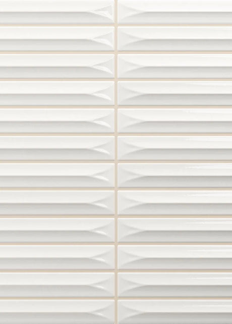 Nairobi Arrow Off-White 20x20cm Kit Kat Tile, gloss wall tile at Irwin Tiles