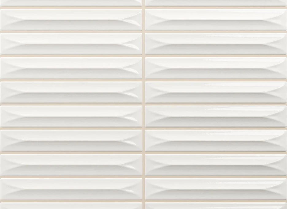 Nairobi Arrow Off-White 20x20cm Kit Kat Tile, gloss wall tile at Irwin Tiles