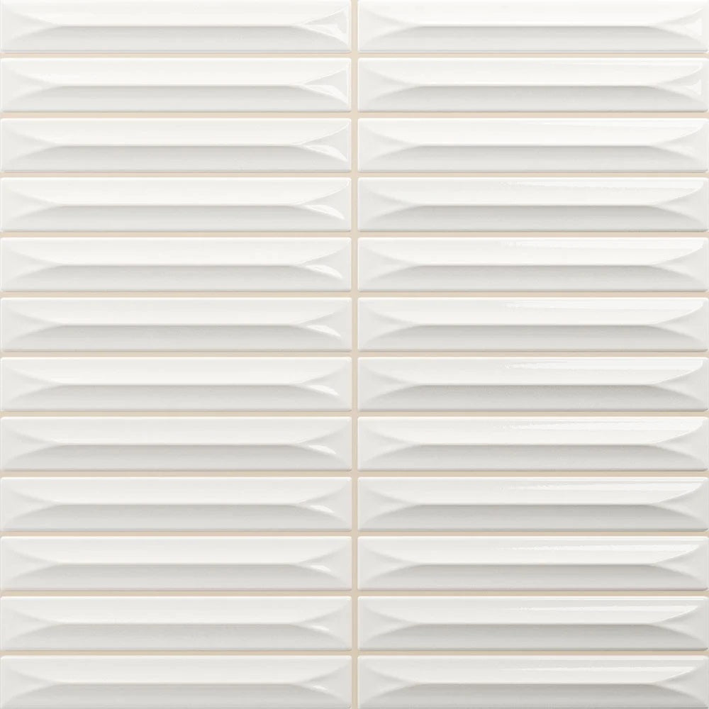 Nairobi Arrow Off-White 20x20cm Kit Kat Tile, gloss wall tile at Irwin Tiles