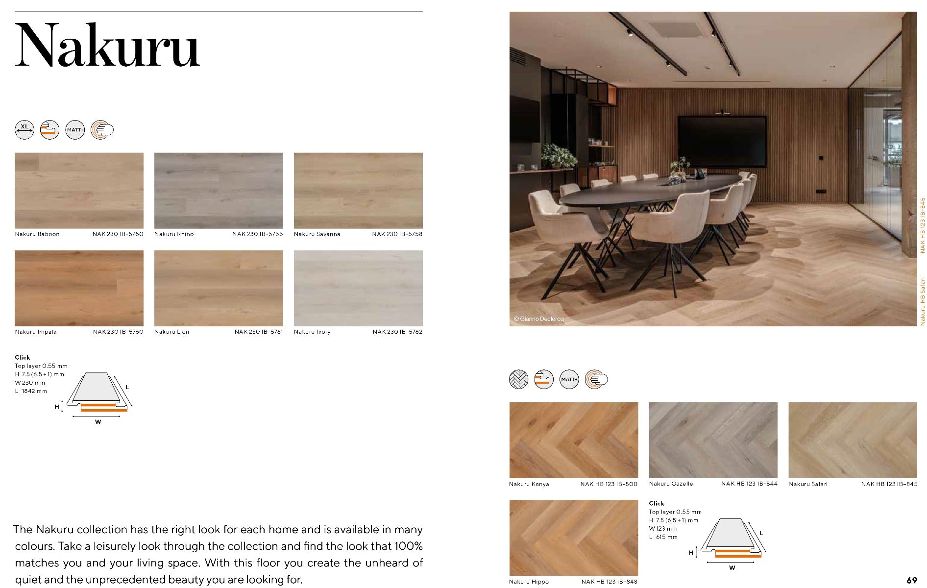 Nakuru Kenya Herringbone Rigid LVT, luxury click vinyl flooring for kitchens, hallways and living rooms at Irwin Tiles