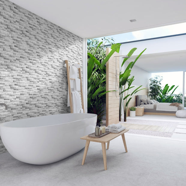 Natura Artico 16 x 40cm, grey matt tile at Irwin Tiles