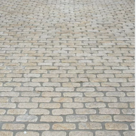 Natural Beige Granite Tumbled Cobbles 20x10cm, natural stone paving at Irwin Tiles