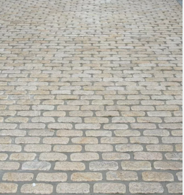 Natural Beige Granite Tumbled Cobbles 20x10cm, natural stone paving at Irwin Tiles