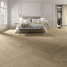 Le Harve Oak Herringbone Laminate 12mm All Over Water Resistant, laminate flooring stocked at Irwin Tiles, Castleblayney