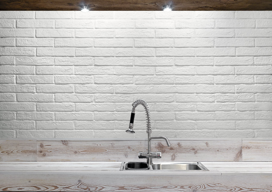 New York White Brick Tile 6x25cm, matt tile at Irwin Tiles