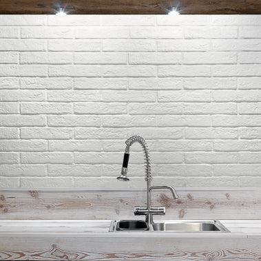 New York White Brick Tile 6x25cm, matt tile at Irwin Tiles