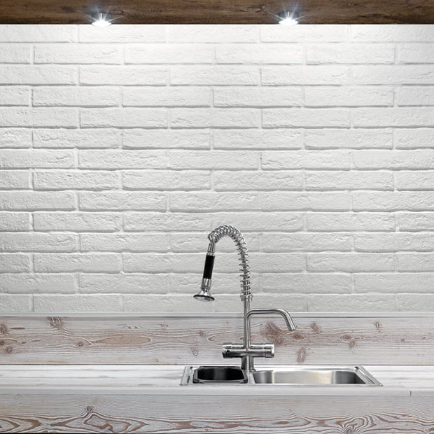 New York White Brick Tile 6x25cm, matt tile at Irwin Tiles