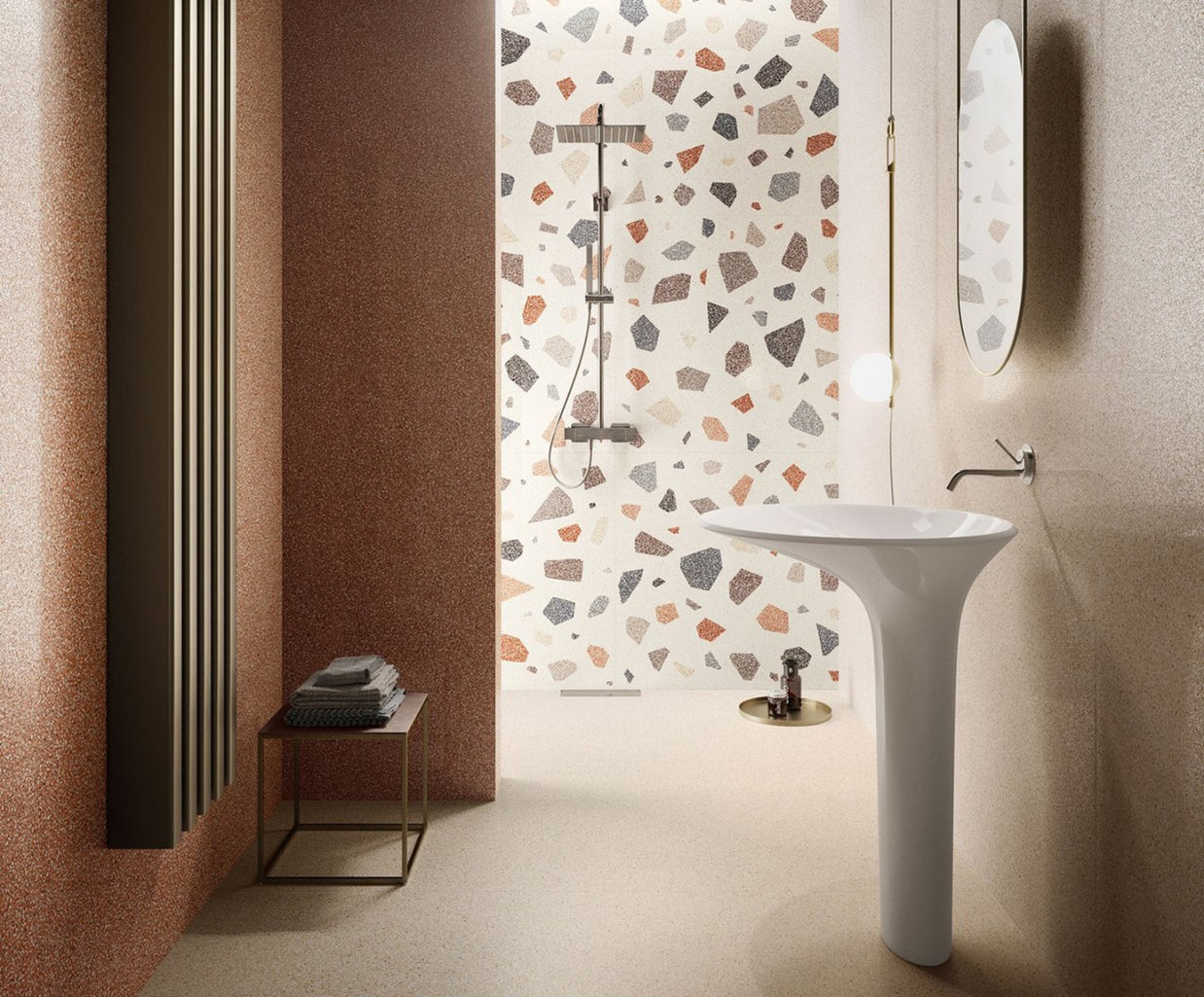 New Deco Fire Matt 90 x 90cm, porcelain tile for bathroom and other wet floors at Irwin Tiles