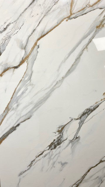 Oikos Gold Super Glossy Porcelain 60 x 120cm, tile for kitchens, bathrooms and hallways at Irwin Tiles
