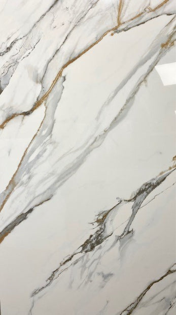 Oikos Gold Super Glossy Porcelain 60 x 120cm, tile for kitchens, bathrooms and hallways at Irwin Tiles