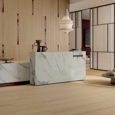 Oku Tatami Honey 60x120cm, matt porcelain tile for feature walls at Irwin Tiles