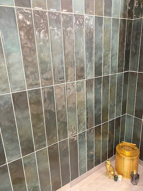 Omega Verde 10.7 x 53cm, wall tile at Irwin Tiles