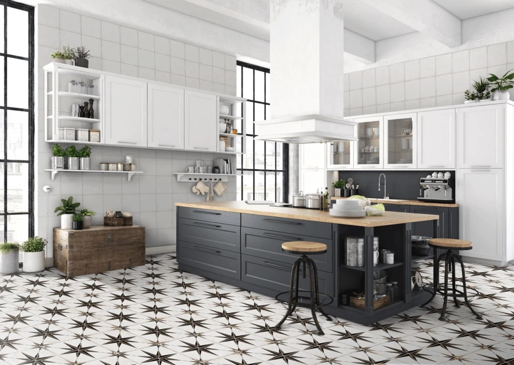 Orion Nero 22.5x22.5cm, matt tile at Irwin Tiles