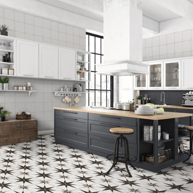 Orion Nero 22.5x22.5cm, matt tile at Irwin Tiles