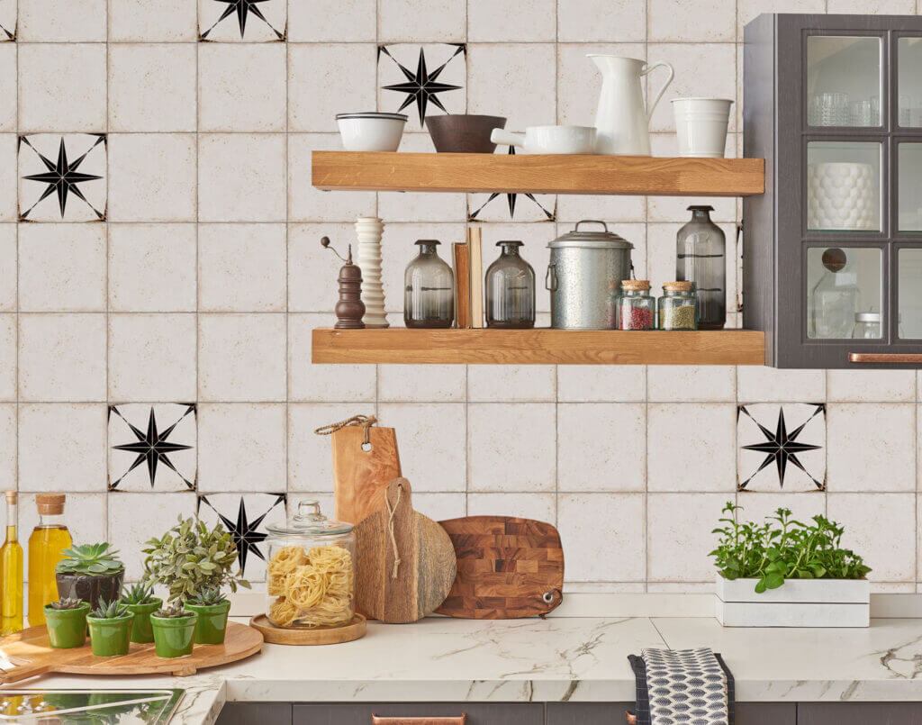 Orion Nero 22.5x22.5cm, porcelain tile at Irwin Tiles