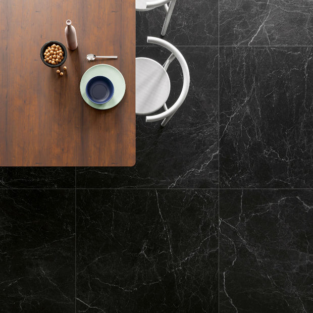 Marquina Black 120x120cm (Soft Matt Finish), tile at Irwin Tiles