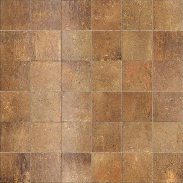 Pixel Sienna Glossy 10x10cm, porcelain tile at Irwin Tiles
